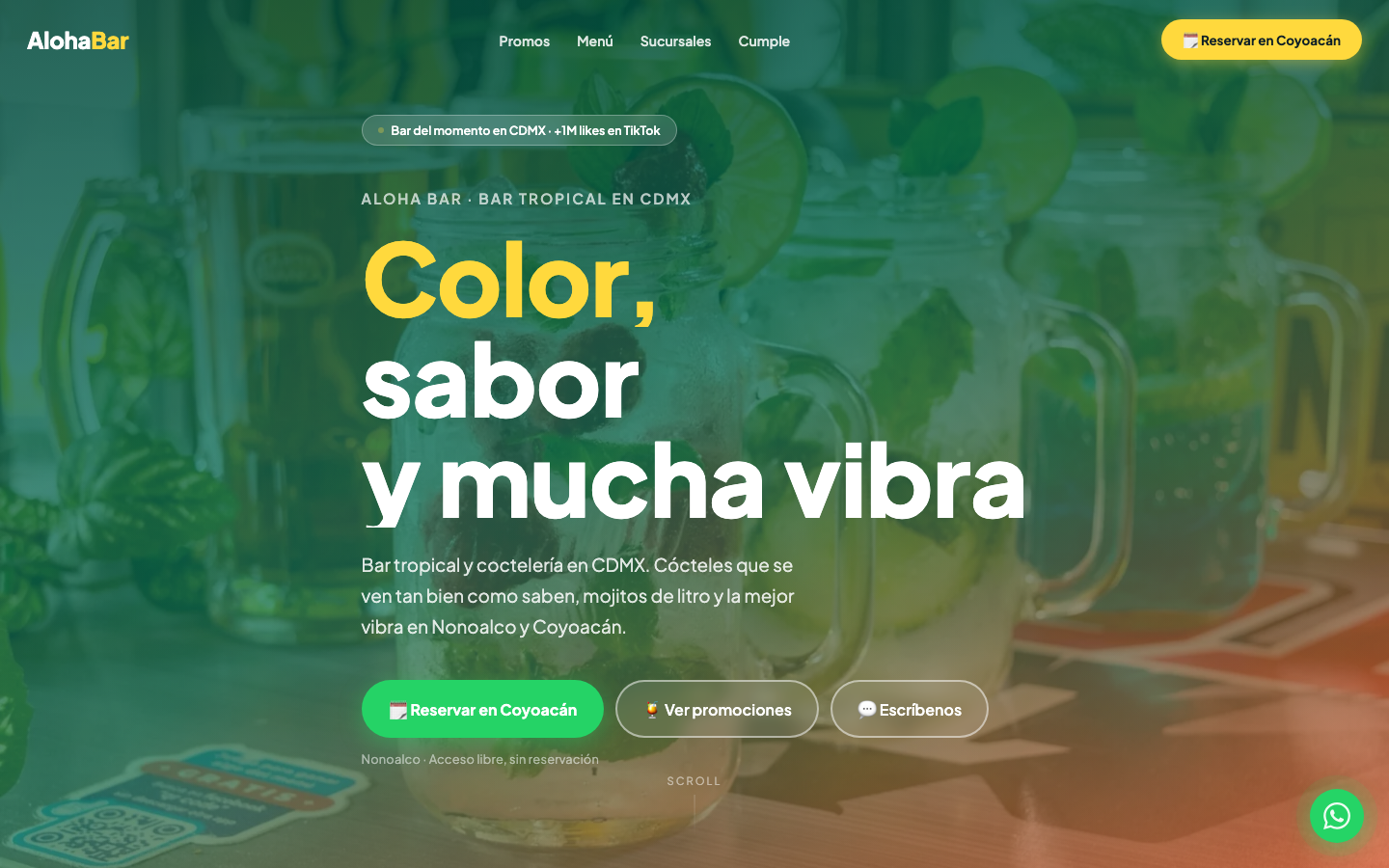 Sitio web de Aloha Bar Nonoalco y Coyoacán